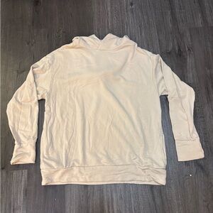 Offline by Aerie Cream Hooded Oversized Sweatshirt - Size: S